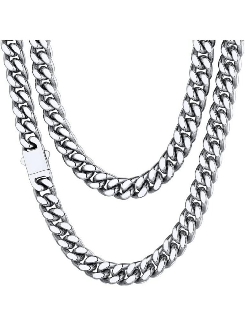 Stylish Cuban Link Chain Necklace for Men - Waterproof Stainless Steel Jewelry